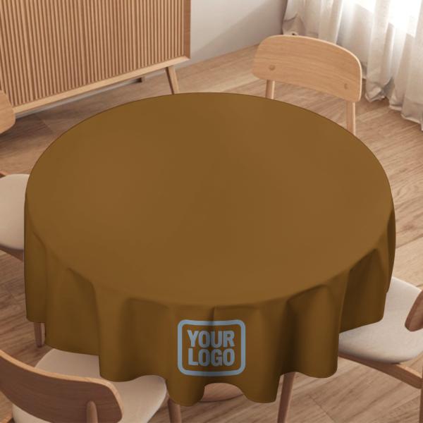Maßgeschneidertes Khaki Hellblau Runde Tischdecke