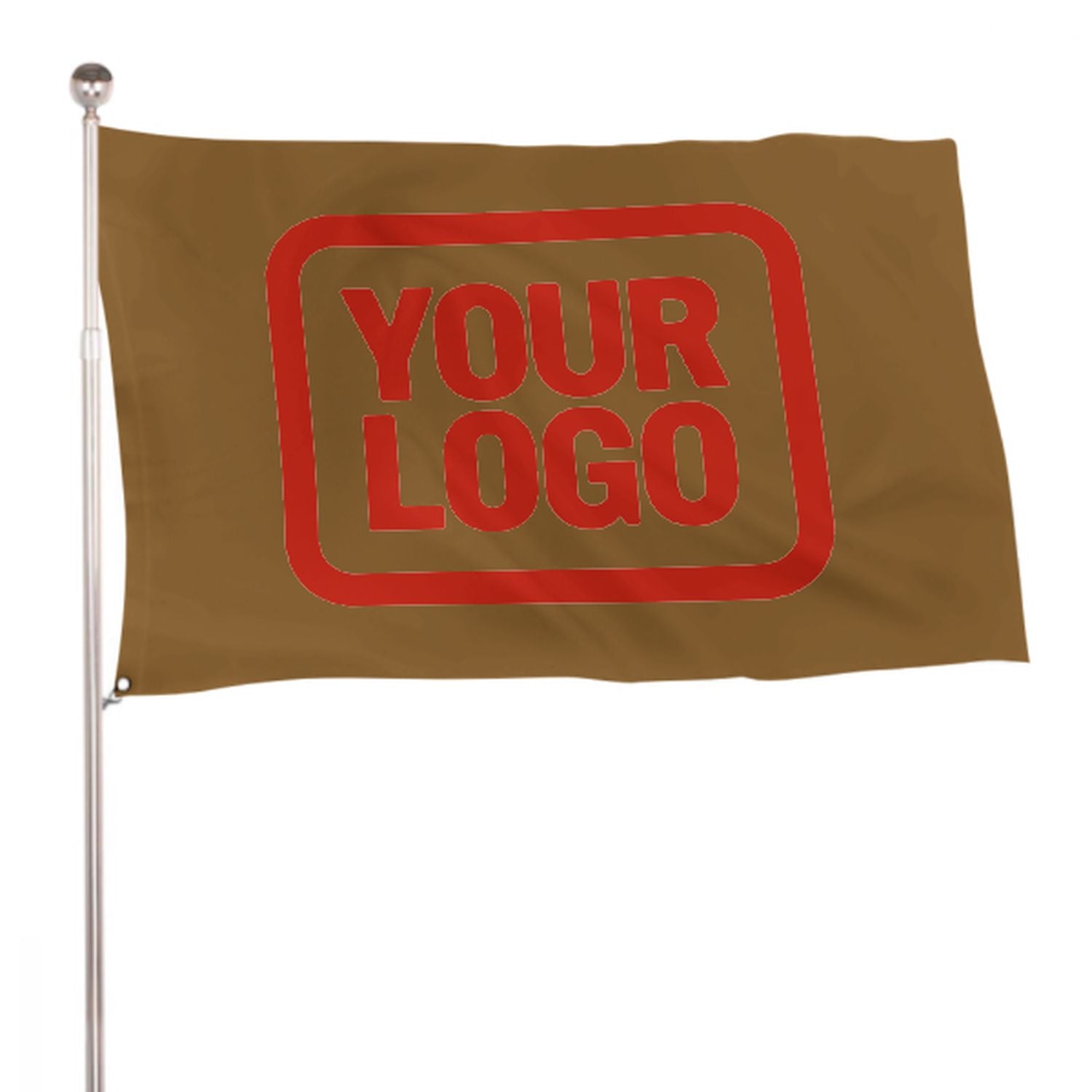Maßgeschneidertes Khaki Orangerot Flagge