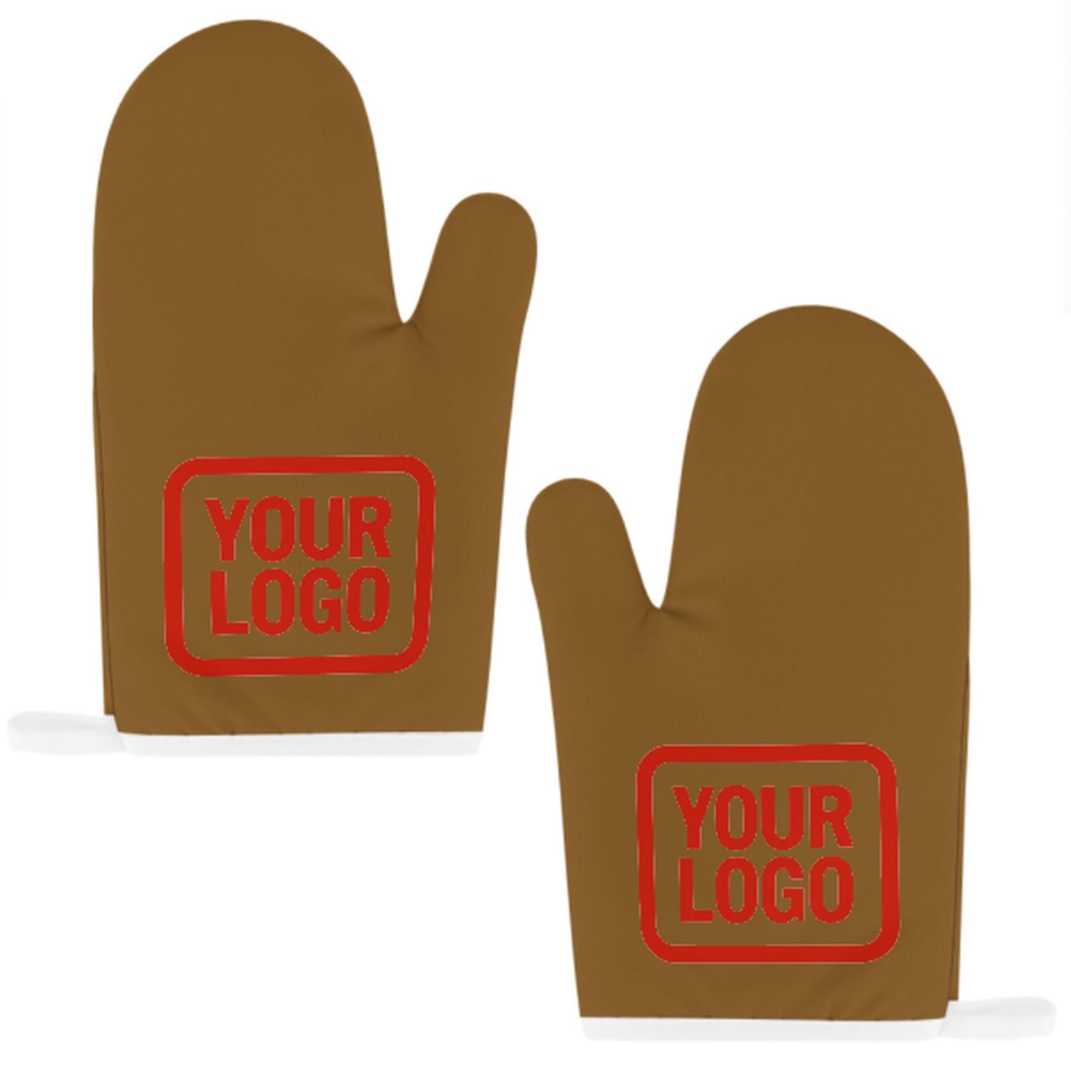 Maßgeschneidertes Khaki  Orangerot Topfhandschuh Set – 2-teilig
