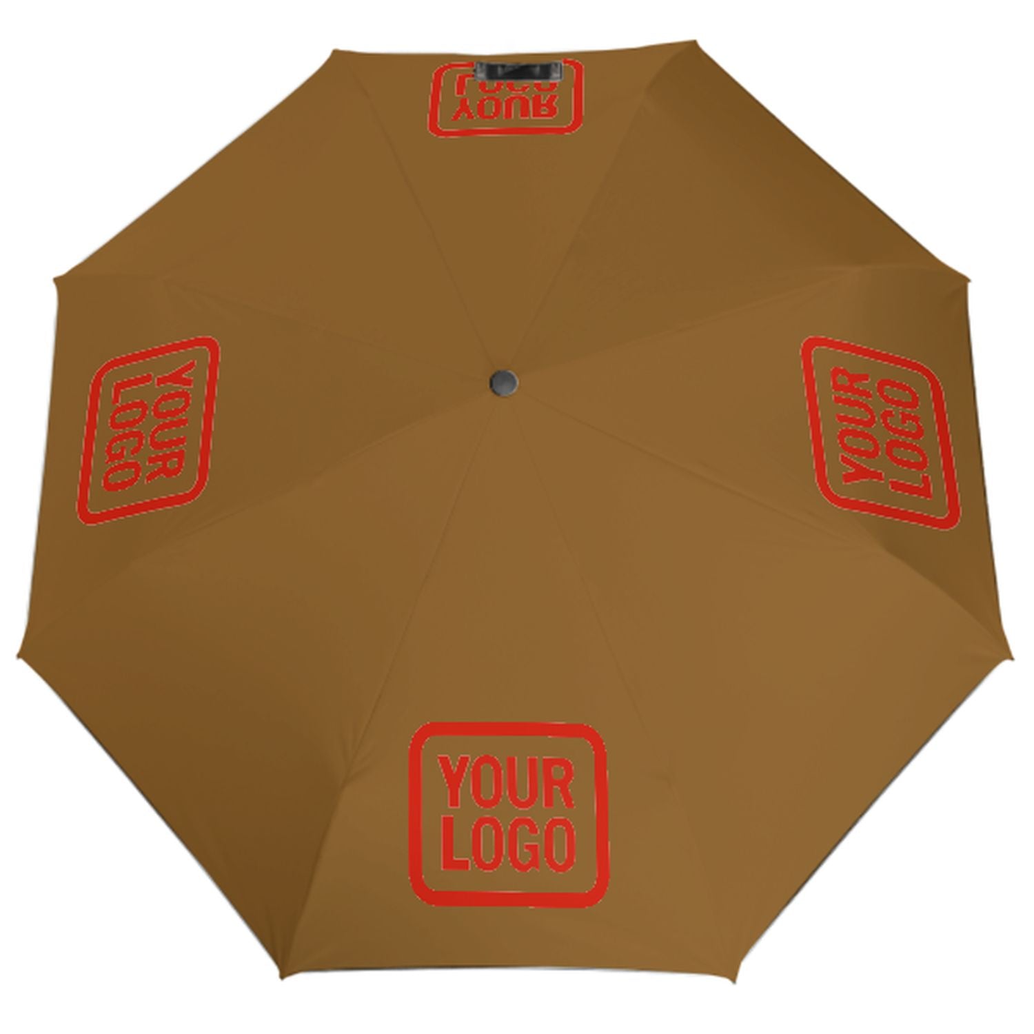 Maßgeschneidertes Khaki Orangerot Automatik-Regenschirm