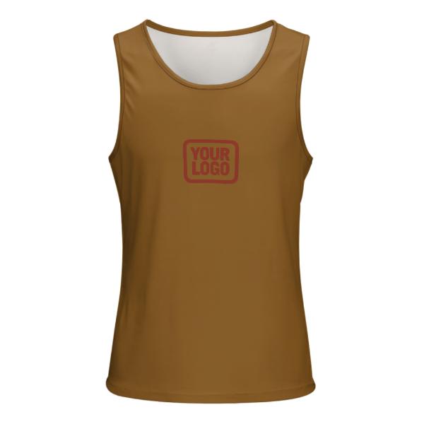 Maßgeschneidertes Khaki Korallenrot Herren Tanktop