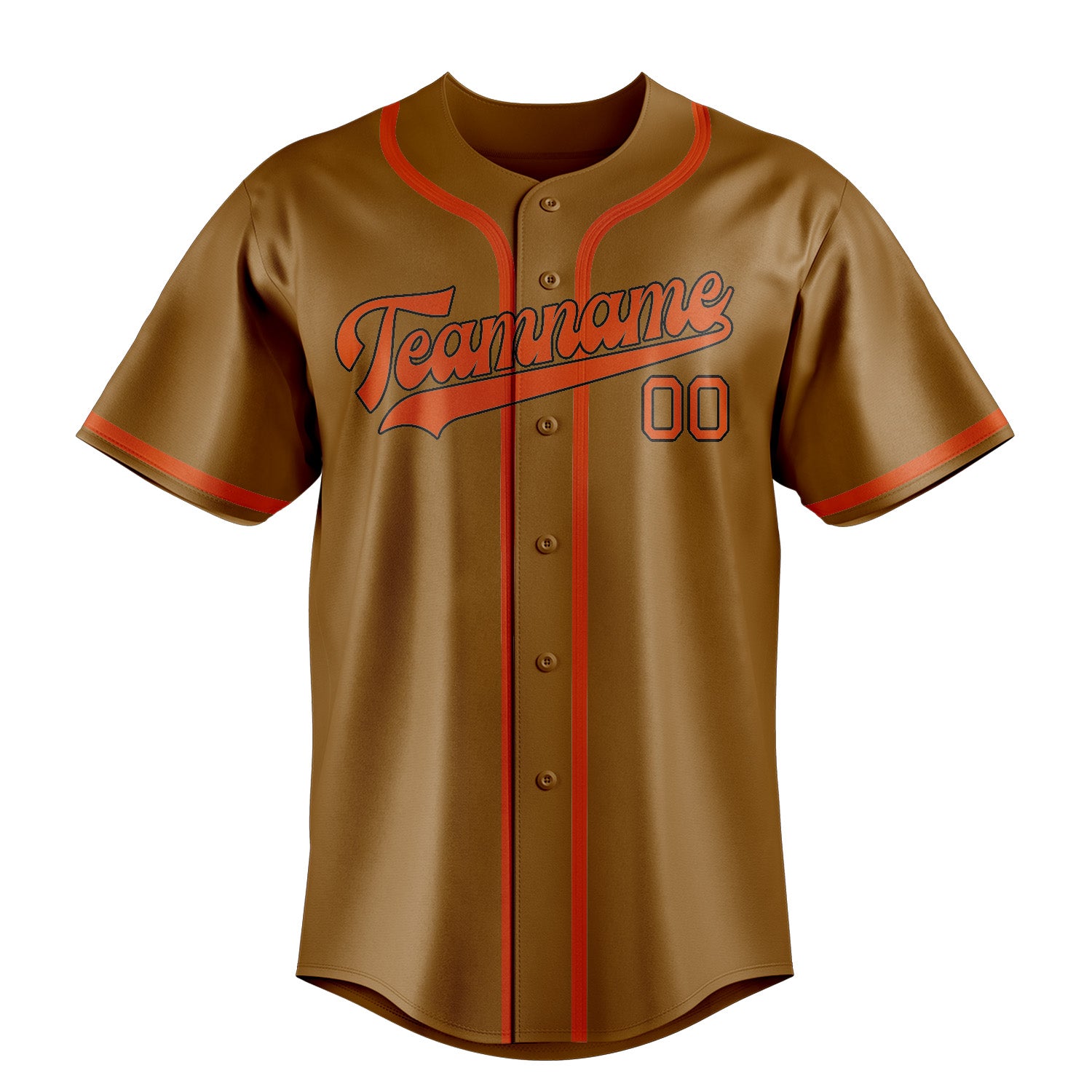 Benutzerdefiniertes Professionelles Khaki Orangerot Baseballtrikot