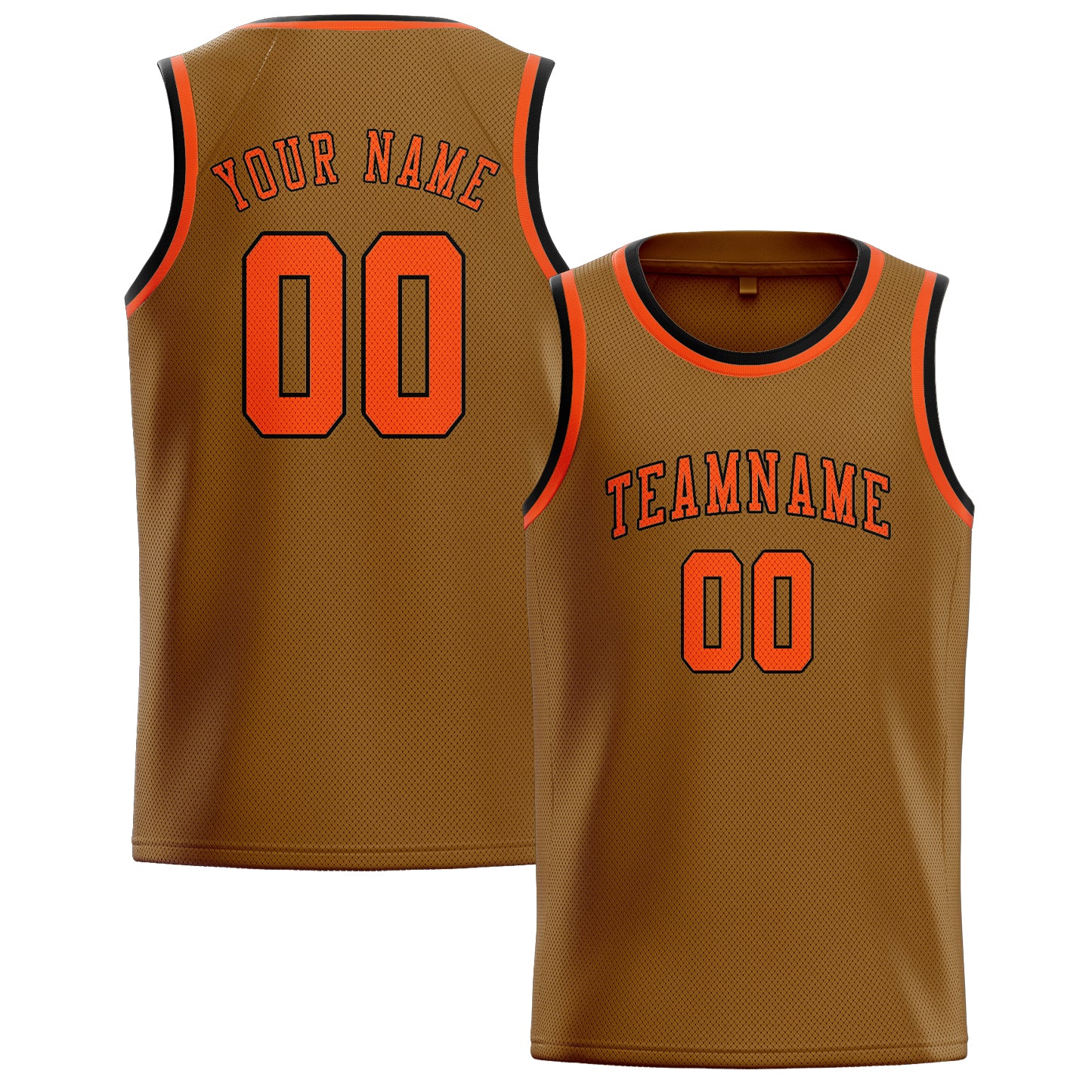 Benutzerdefiniertes Professionelles Khaki Orangerot Basketballtrikot