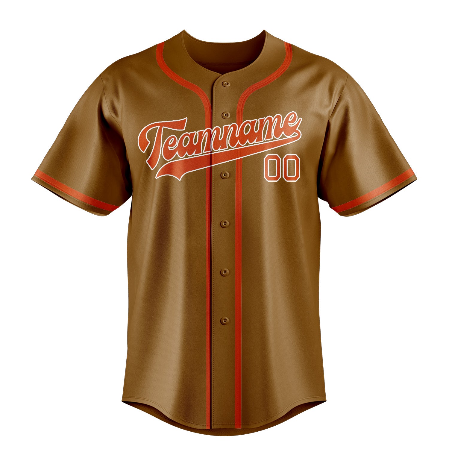 Benutzerdefiniertes Professionelles Khaki Orangerot Baseballtrikot