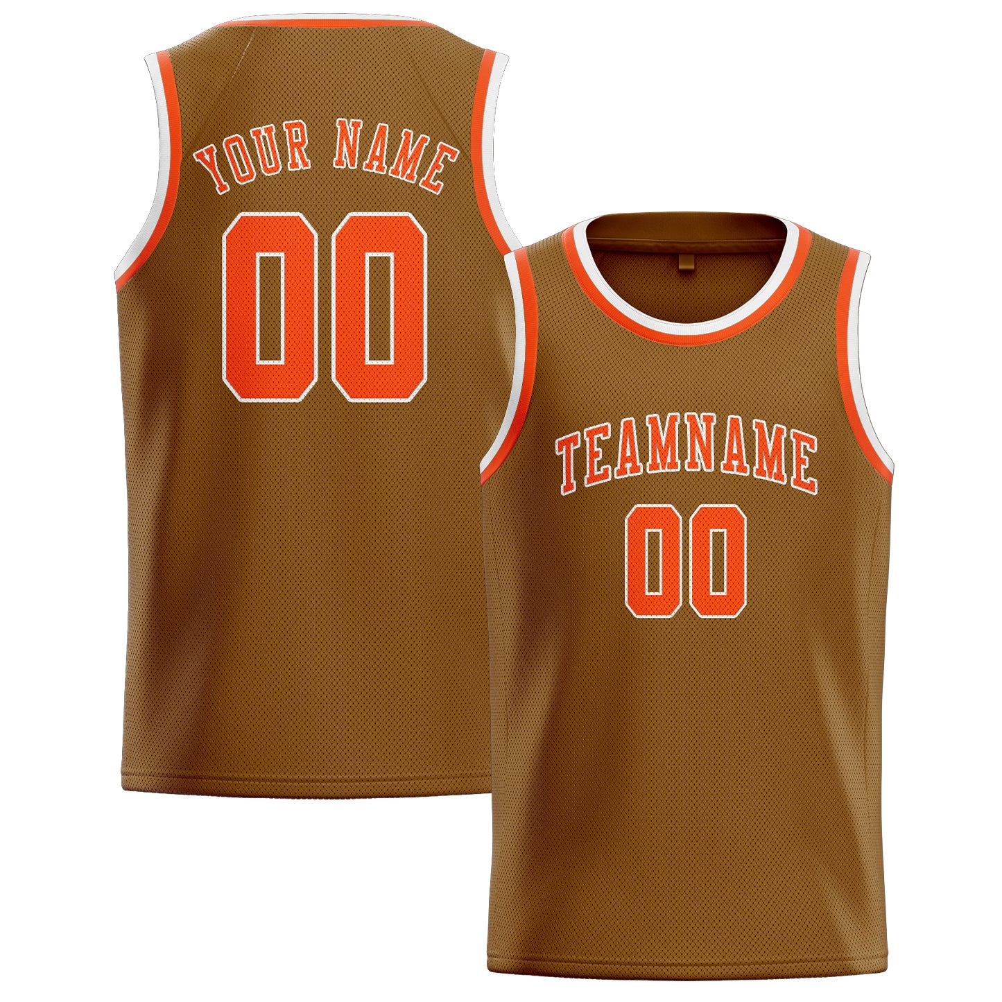 Benutzerdefiniertes Professionelles Khaki Orangerot Basketballtrikot