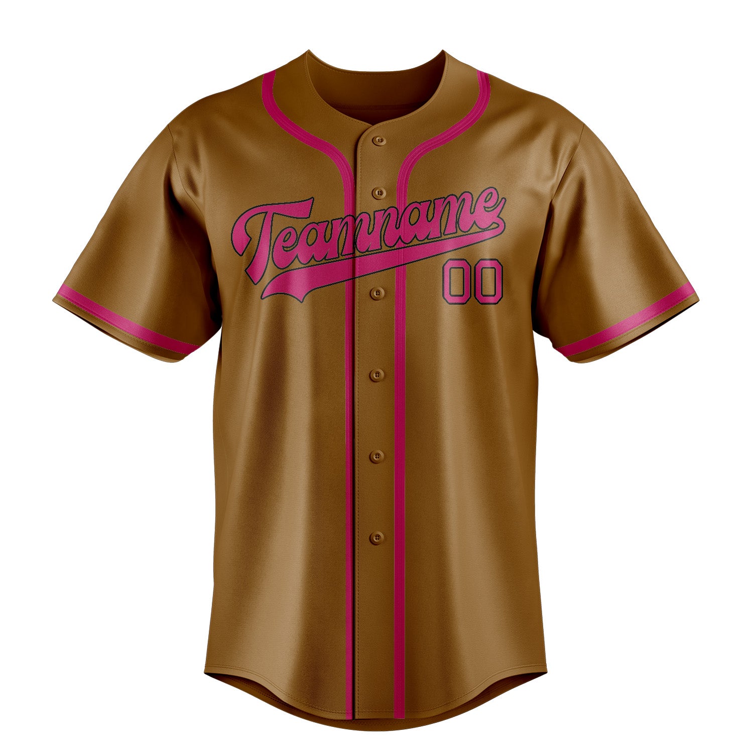 Benutzerdefiniertes Professionelles Khaki Rosarot Baseballtrikot