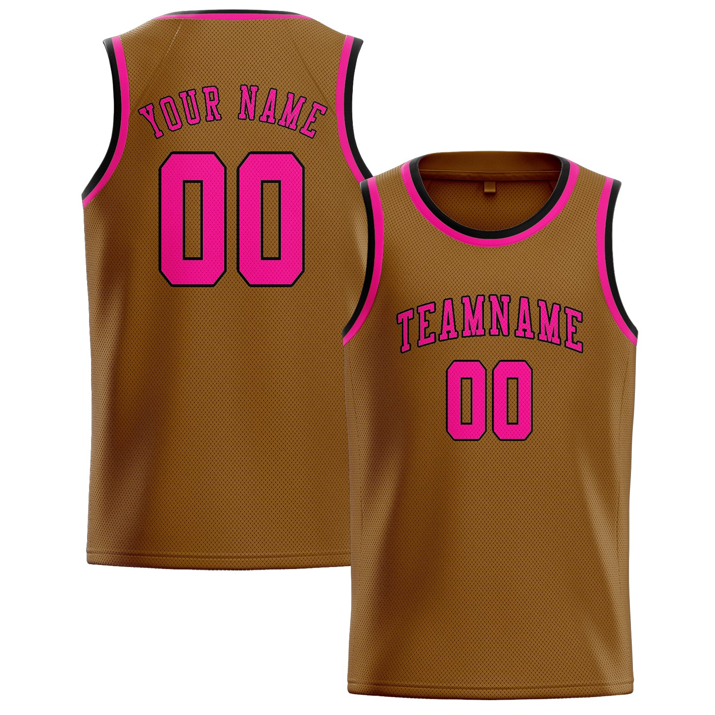 Benutzerdefiniertes Professionelles Khaki Rosarot Basketballtrikot