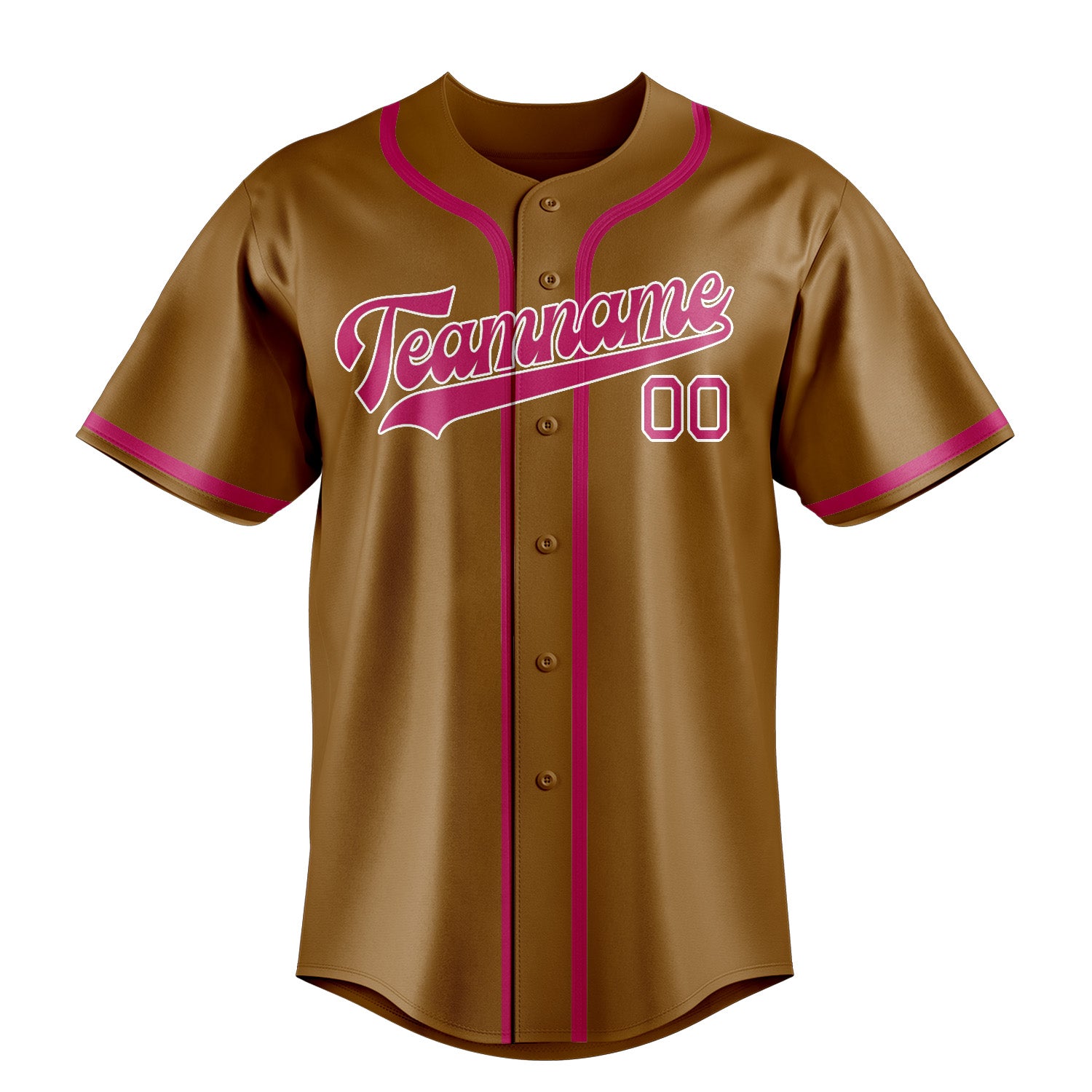 Benutzerdefiniertes Professionelles Khaki Rosarot Baseballtrikot