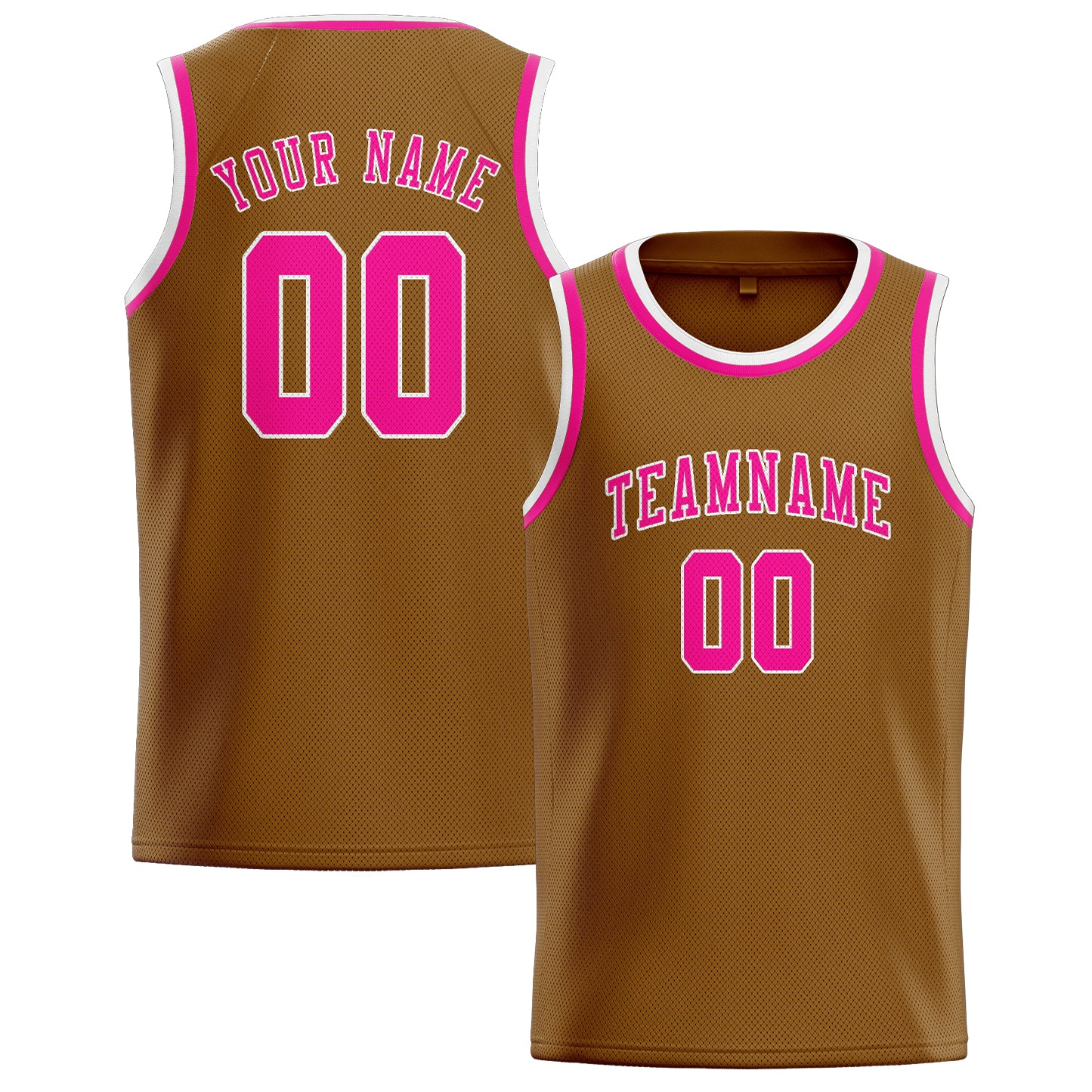 Benutzerdefiniertes Professionelles Khaki Rosarot Basketballtrikot