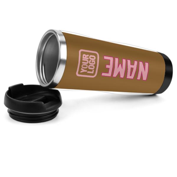 Maßgeschneidertes Khaki Rosa Edelstahlbecher