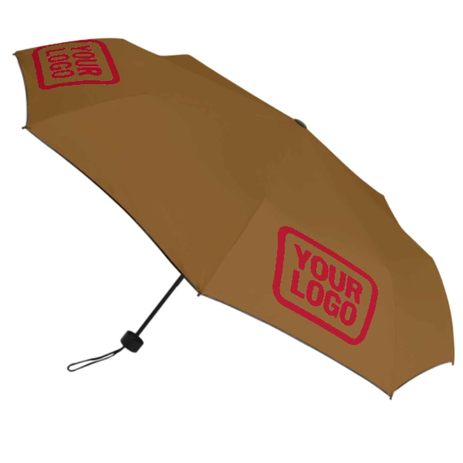 Maßgeschneidertes Khaki Rot Automatik-Regenschirm
