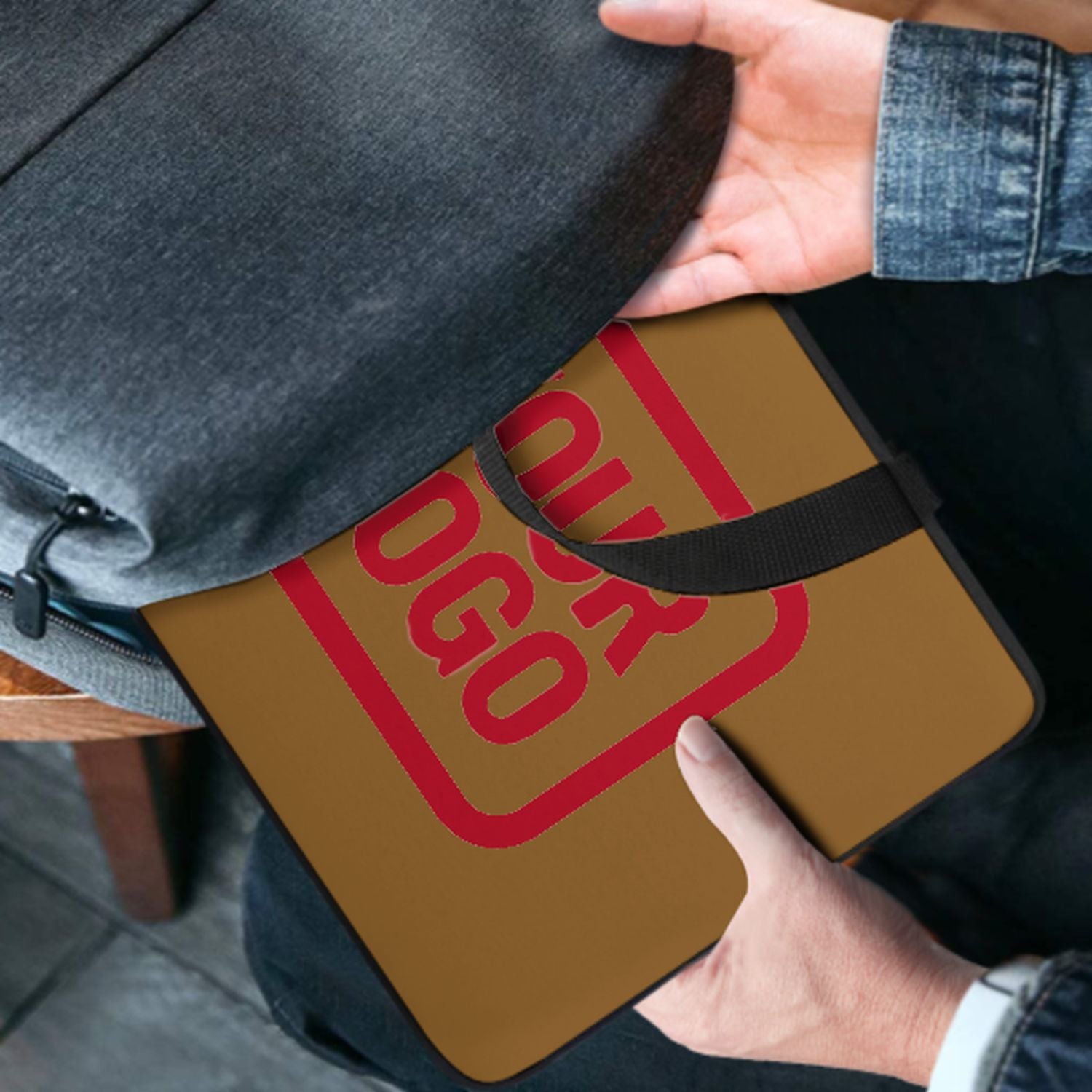 Maßgeschneidertes Khaki Red Laptop Tasche