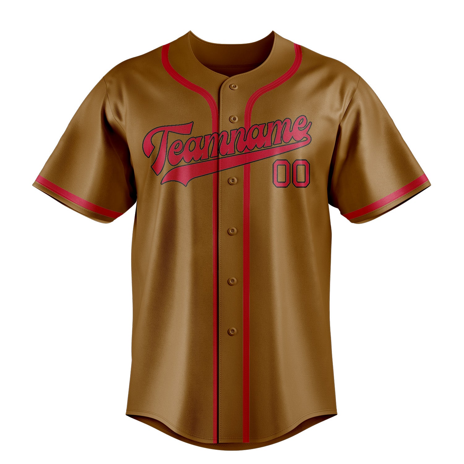 Benutzerdefiniertes Professionelles Khaki Rot Baseballtrikot