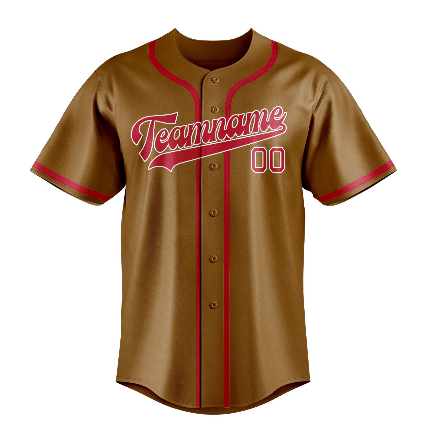 Benutzerdefiniertes Professionelles Khaki Rot Baseballtrikot