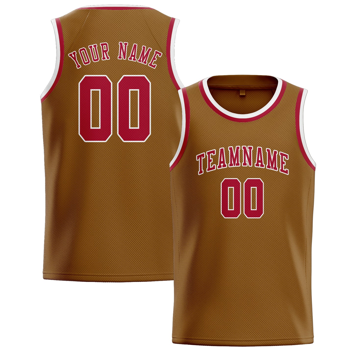 Benutzerdefiniertes Professionelles Khaki Rot Basketballtrikot