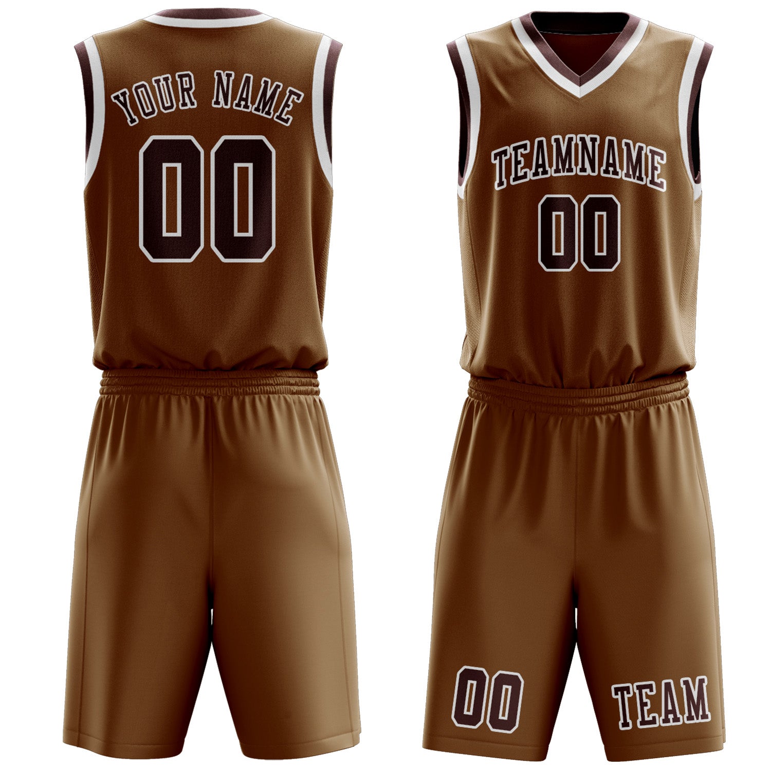 Benutzerdefiniertes Professionelles Khaki Karmesinrot Basketballtrikot-Set