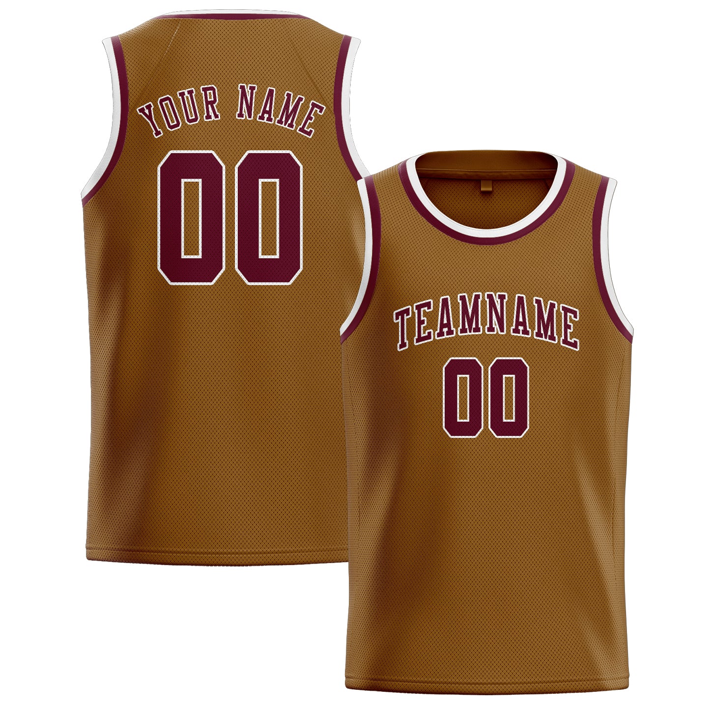 Benutzerdefiniertes Professionelles Khaki Karmesinrot Basketballtrikot