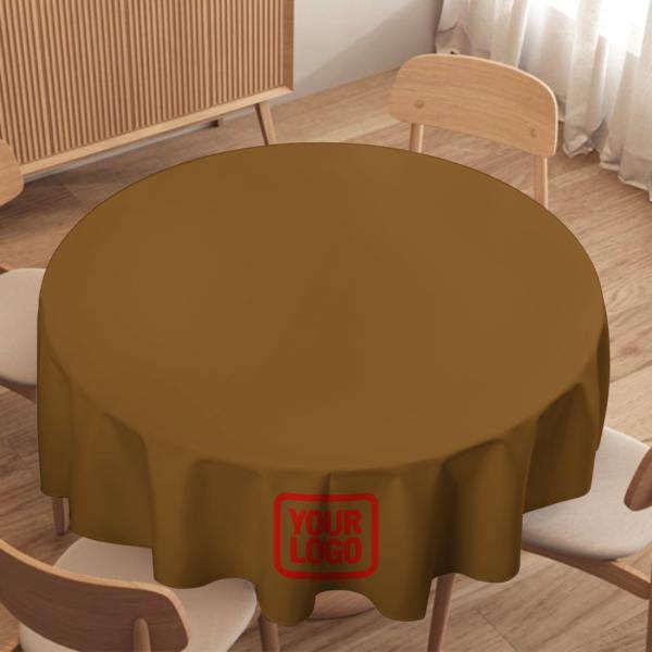Maßgeschneidertes Khaki Orangerot Runde Tischdecke