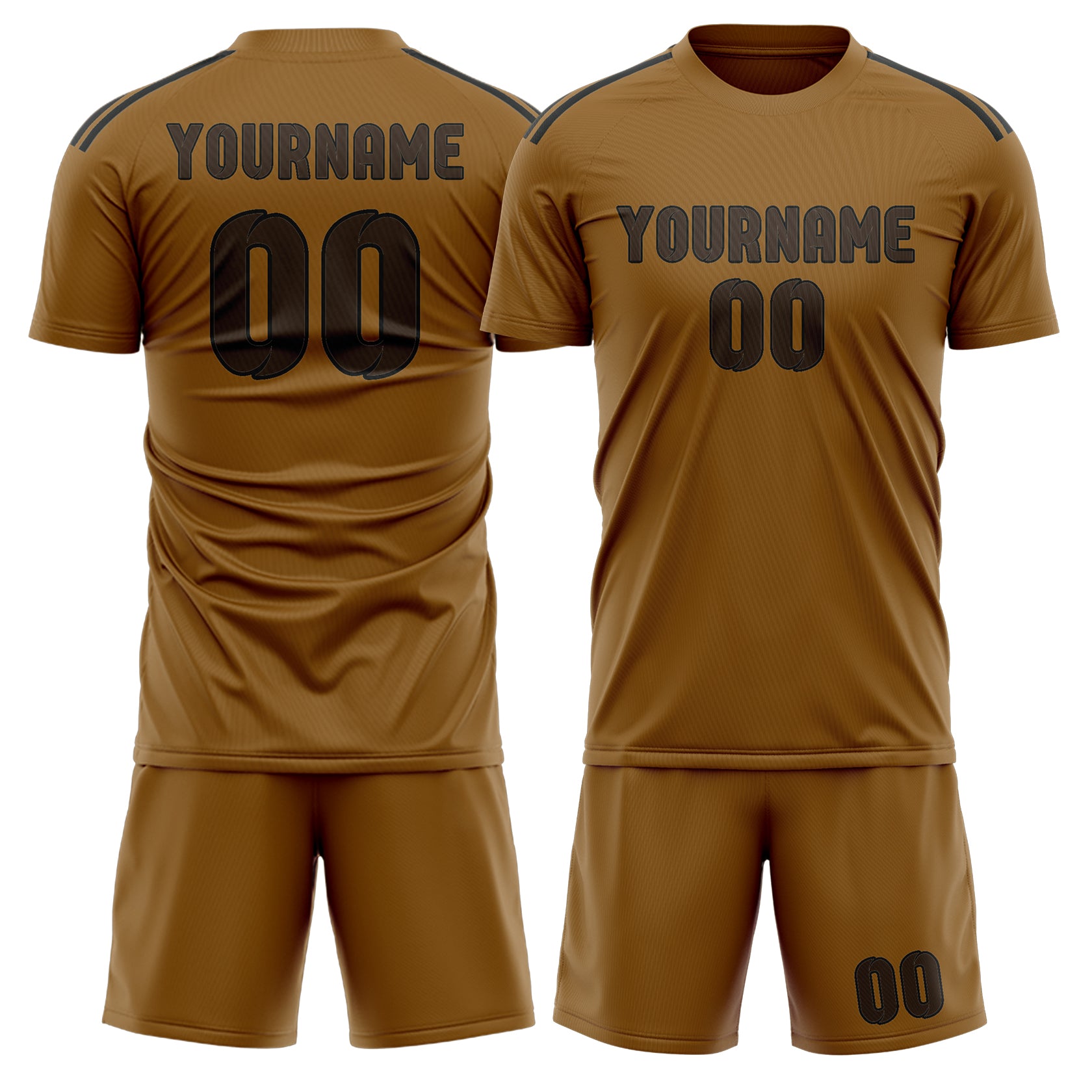 Maßgeschneidertes Professionelles Khaki Braun Fußballtrikot-Set