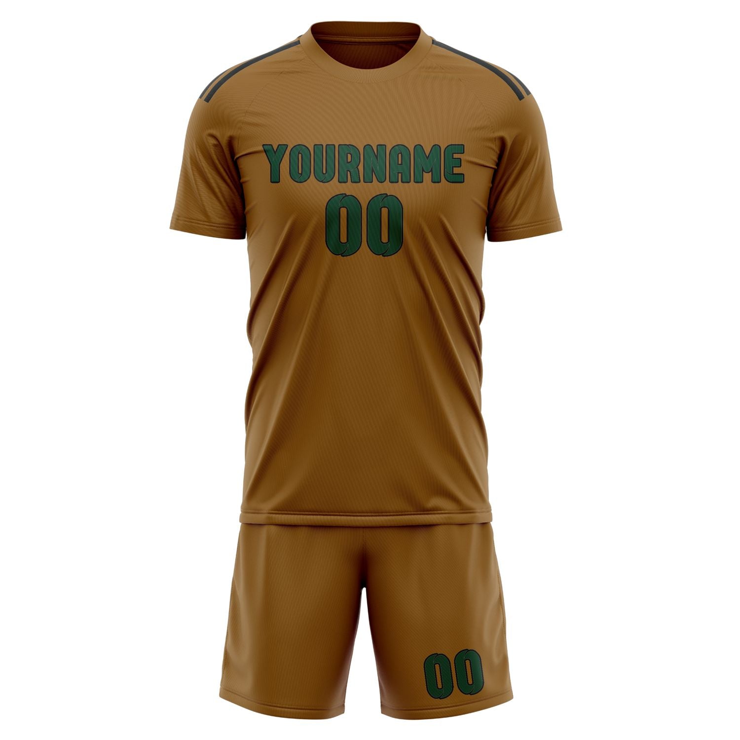 Maßgeschneidertes Professionelles Khaki Moosgrün Fußballtrikot-Set