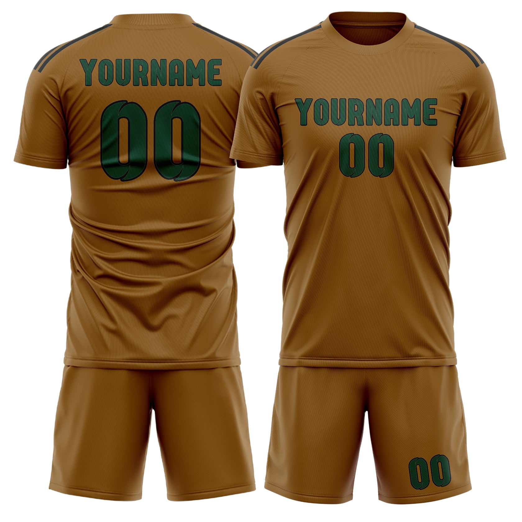Maßgeschneidertes Professionelles Khaki Moosgrün Fußballtrikot-Set