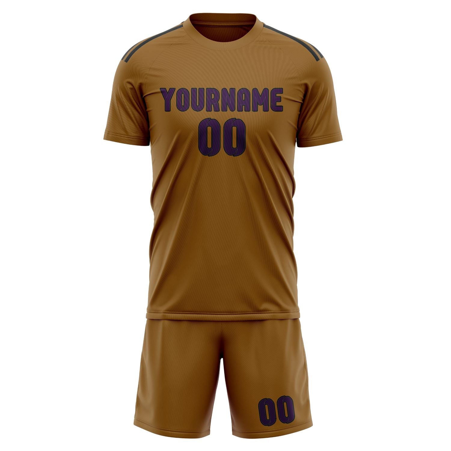 Maßgeschneidertes Professionelles Khaki Lila Fußballtrikot-Set