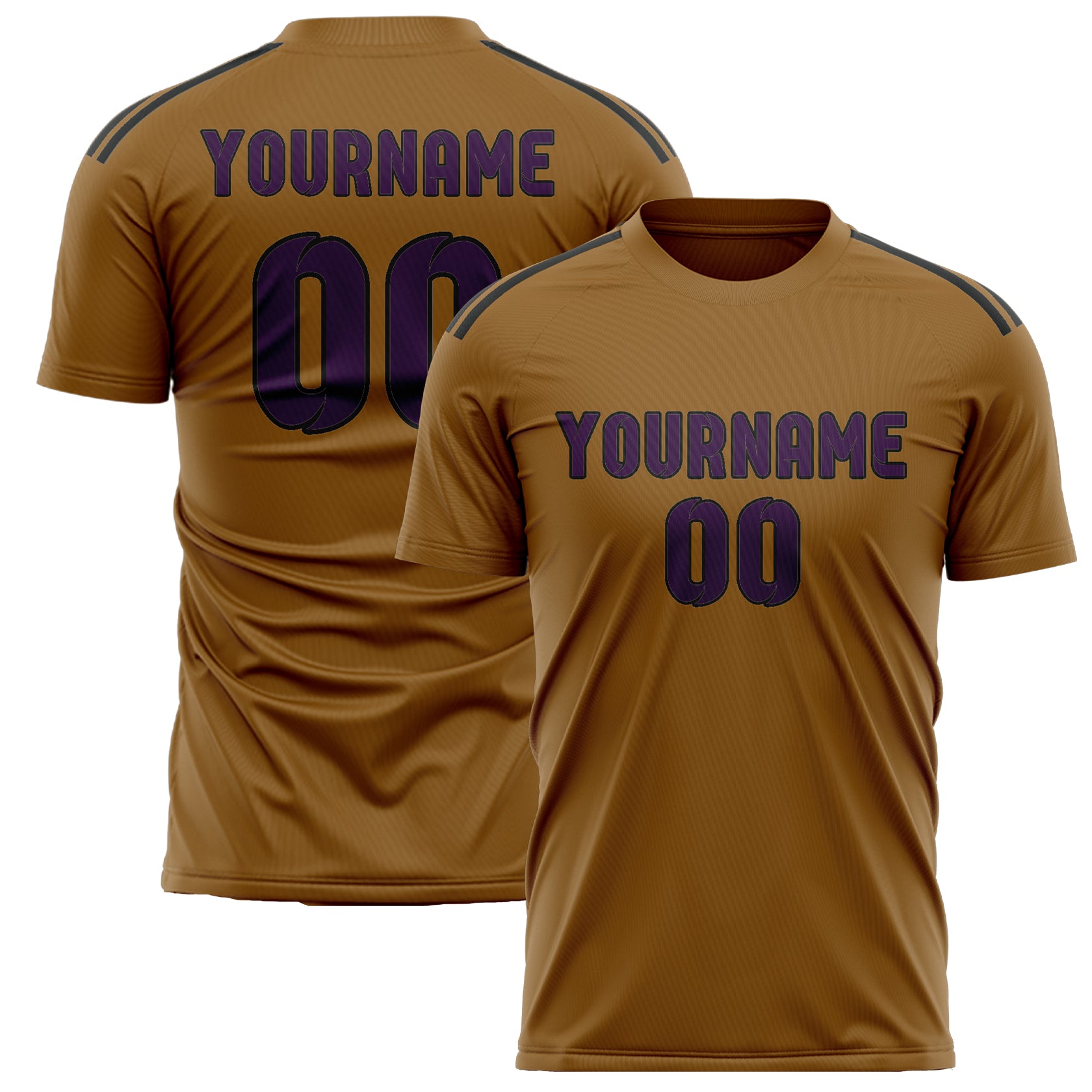 Benutzerdefiniertes Professionelles Khaki Lila Fußballtrikot