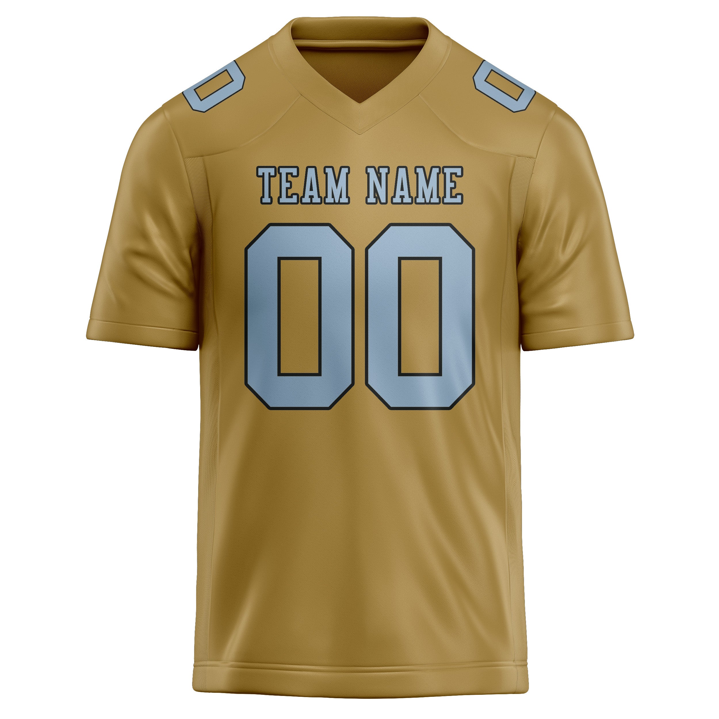 Maßgeschneidertes Professionelles Khaki Hellblau Rugbytrikot