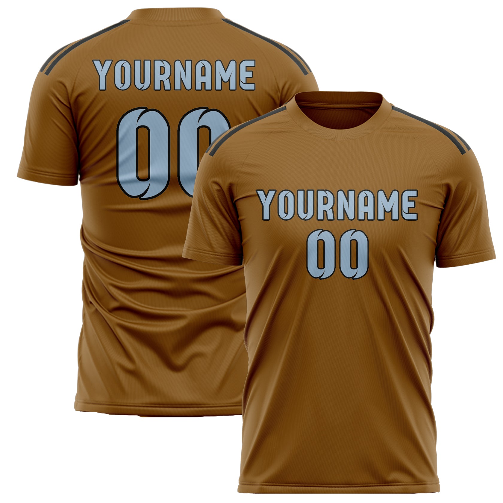 Benutzerdefiniertes Professionelles Khaki Hellblau Fußballtrikot