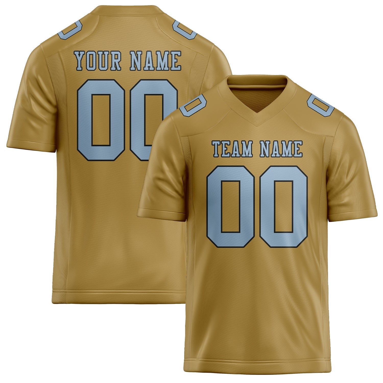 Maßgeschneidertes Professionelles Khaki Hellblau Rugbytrikot