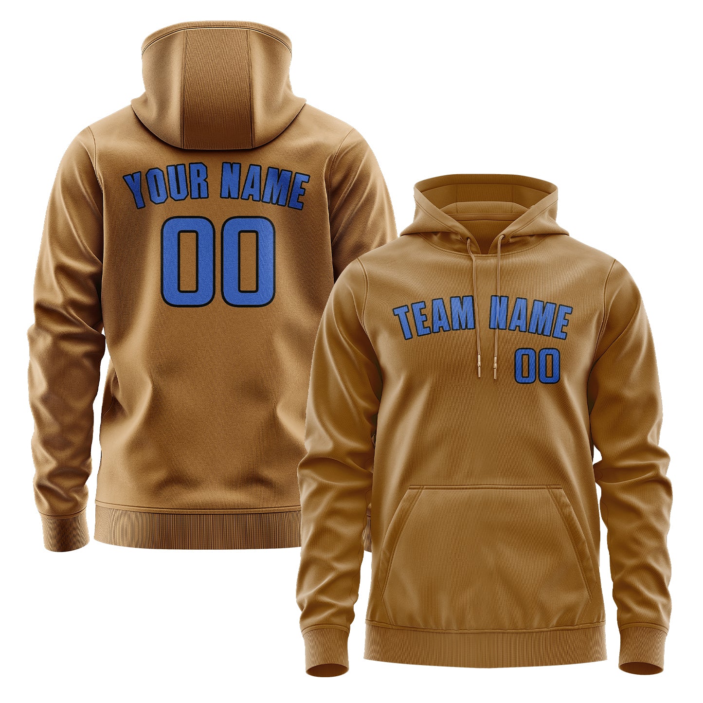 Maßgeschneidertes Khaki Himmelblau Hoodie
