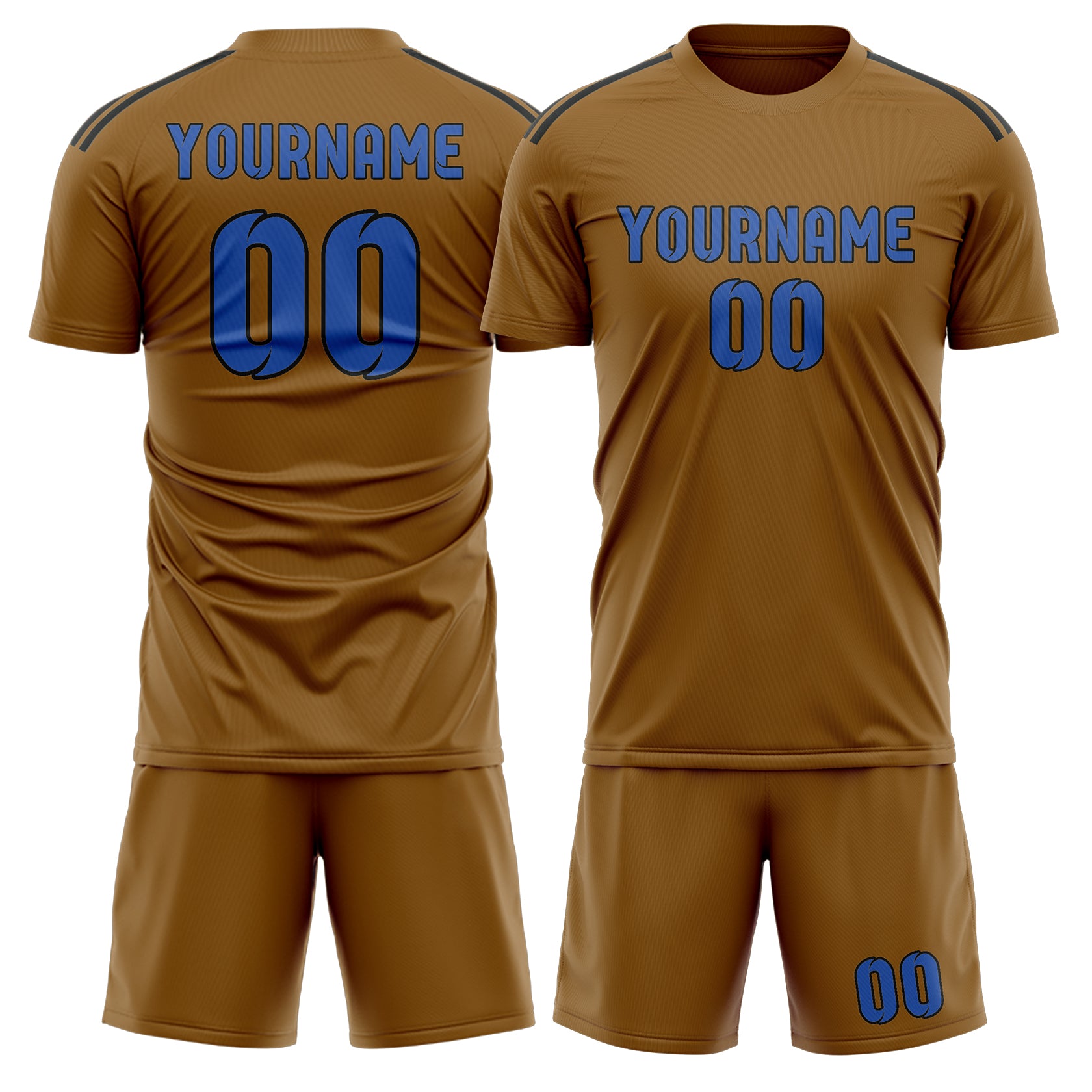 Maßgeschneidertes Professionelles Khaki Himmelblau Fußballtrikot-Set