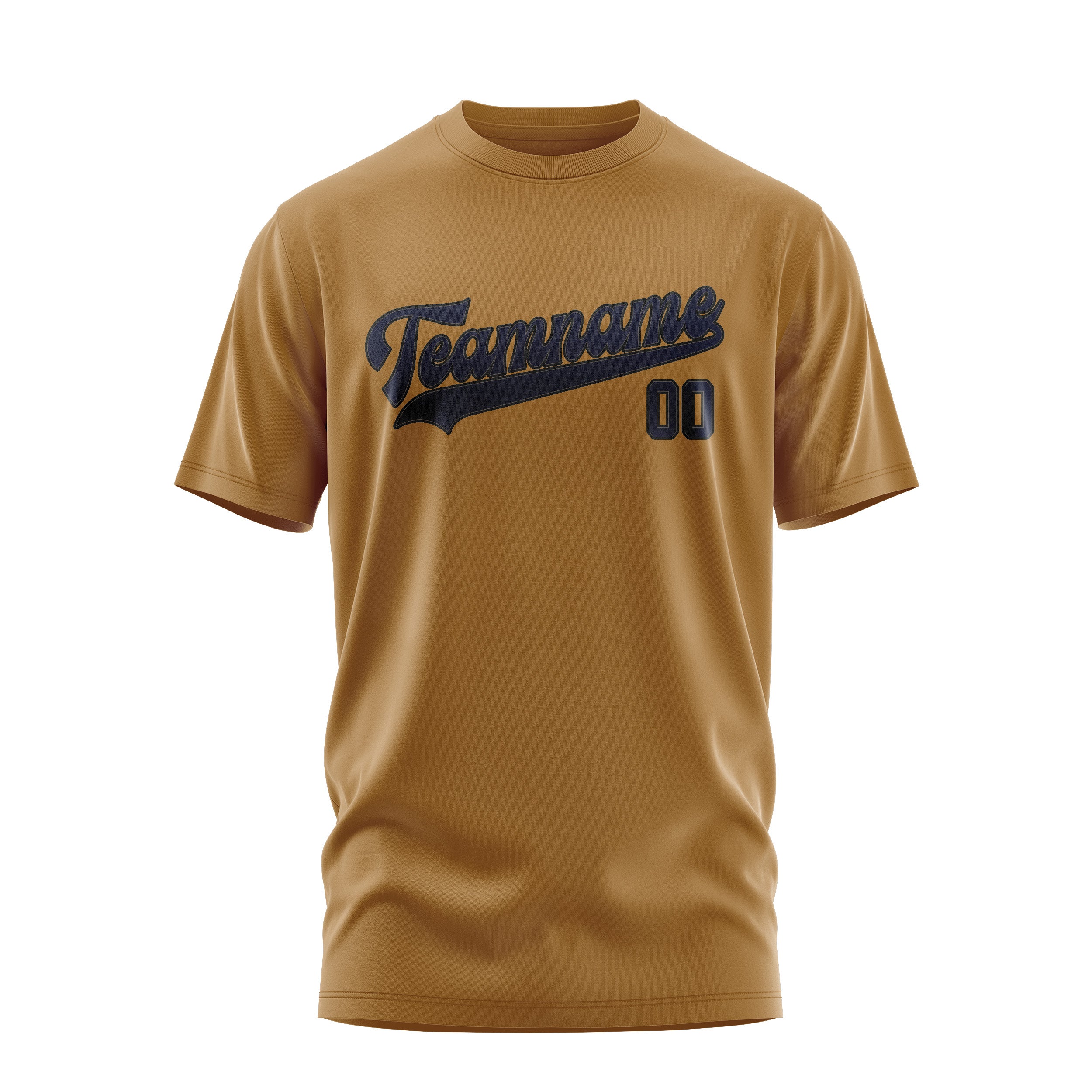 Maßgeschneidertes Khaki Stahlblau T-Shirt