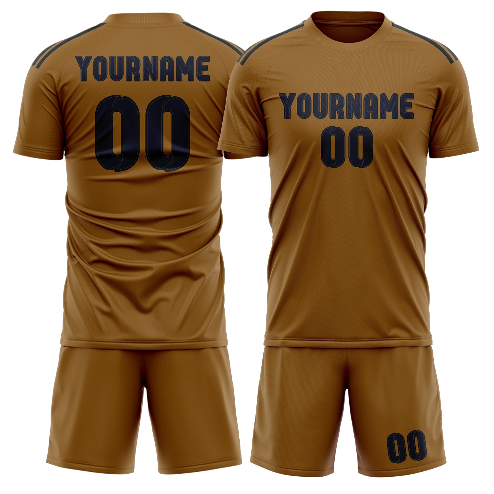 Maßgeschneidertes Professionelles Khaki Stahlblau Fußballtrikot-Set