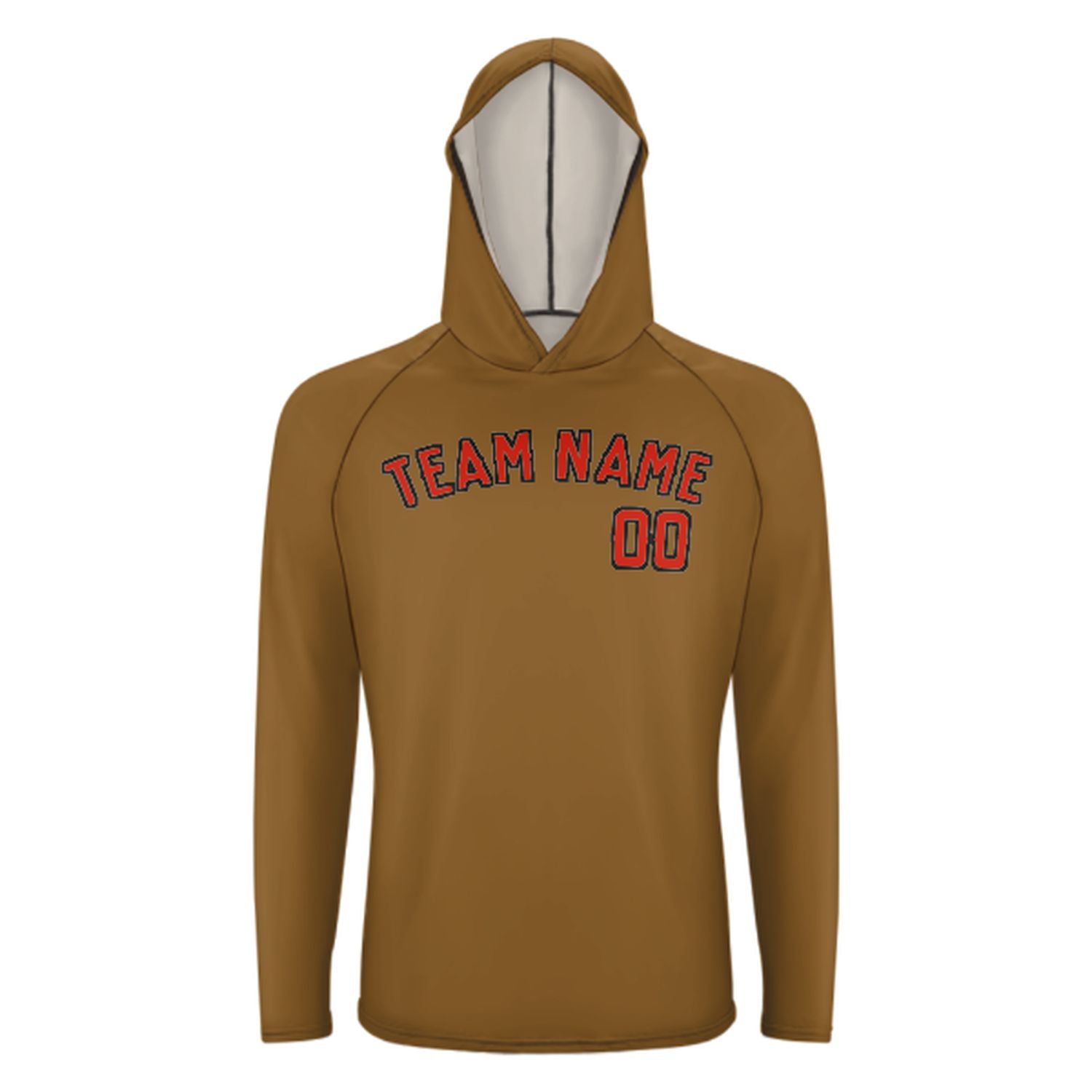 Maßgeschneidertes Khaki Orangerot UV-Hoodie