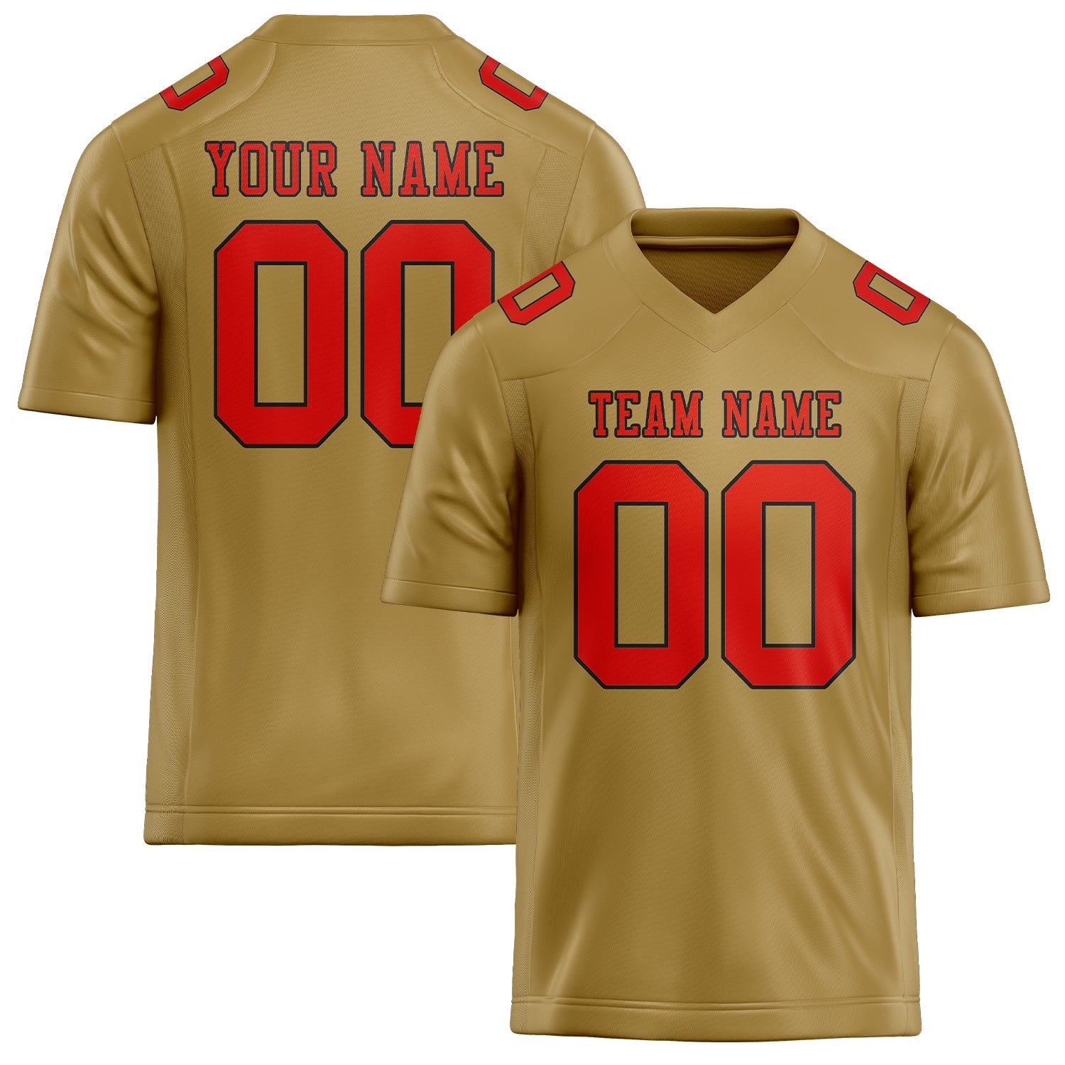 Maßgeschneidertes Professionelles Khaki Orangerot Rugbytrikot