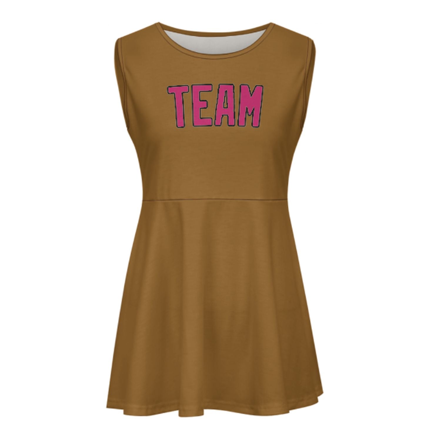 Maßgeschneidertes Khaki Rosarot Cheerleader-Kleid