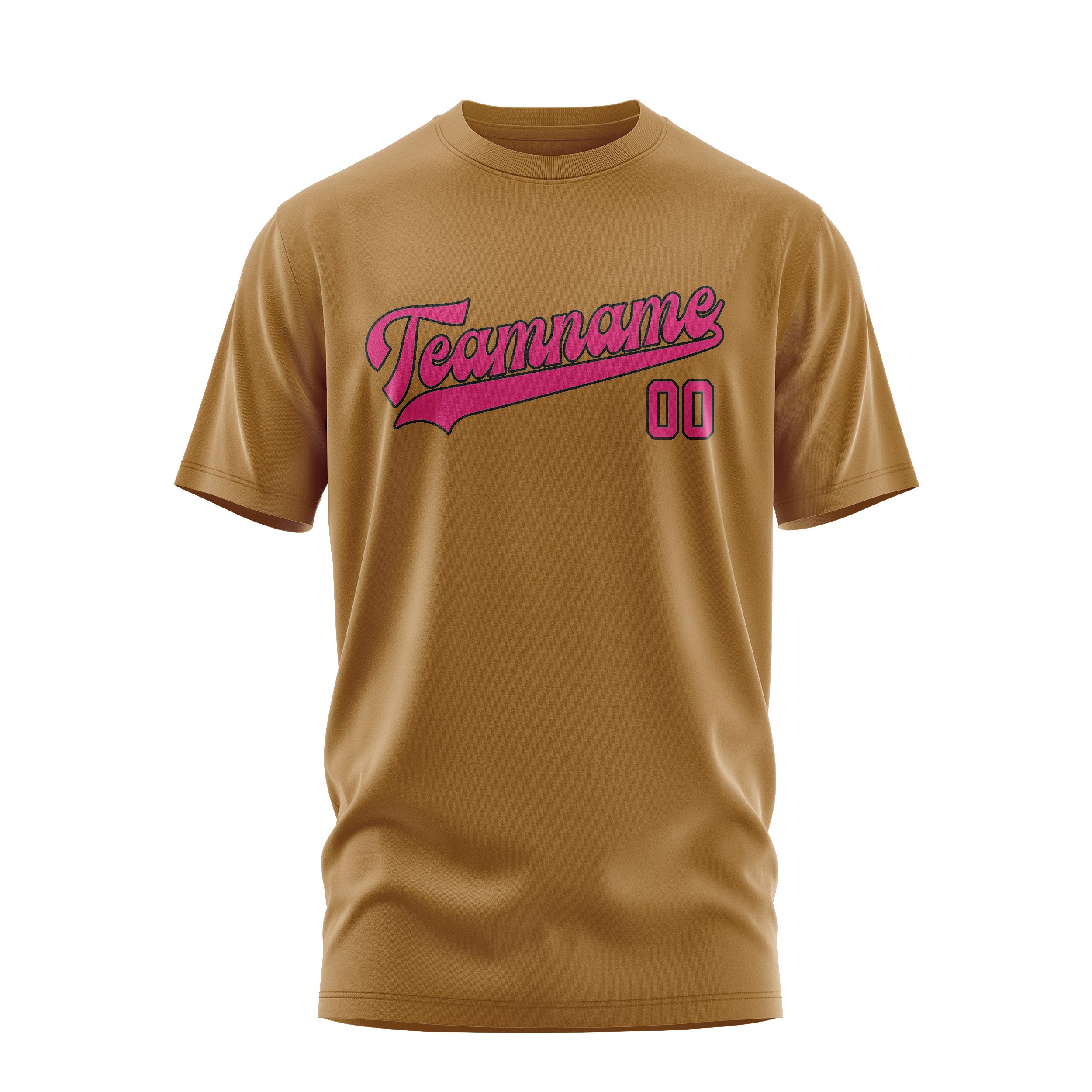 Maßgeschneidertes Khaki Rosarot T-Shirt