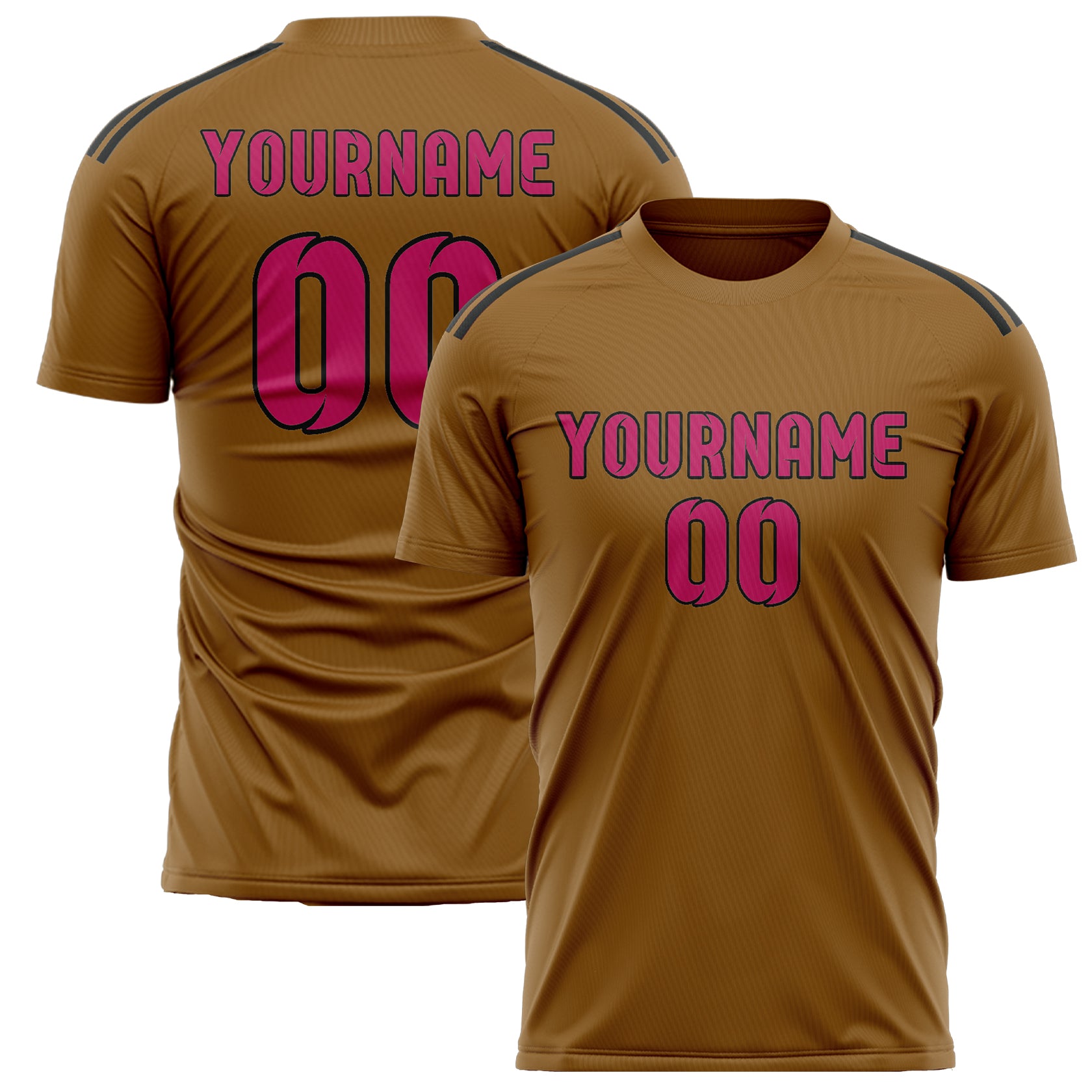 Benutzerdefiniertes Professionelles Khaki Rosarot Fußballtrikot