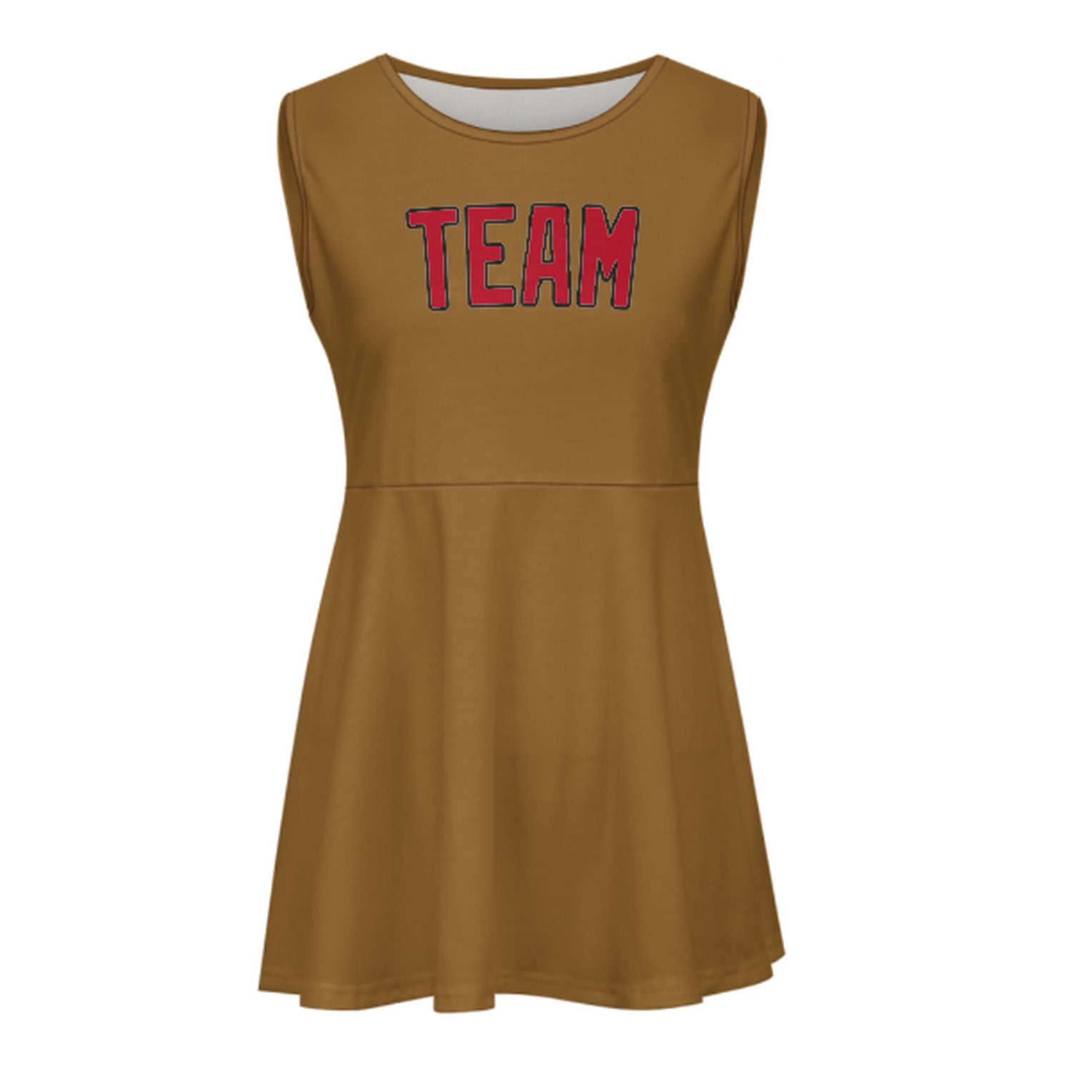 Maßgeschneidertes Khaki Rot Cheerleader-Kleid