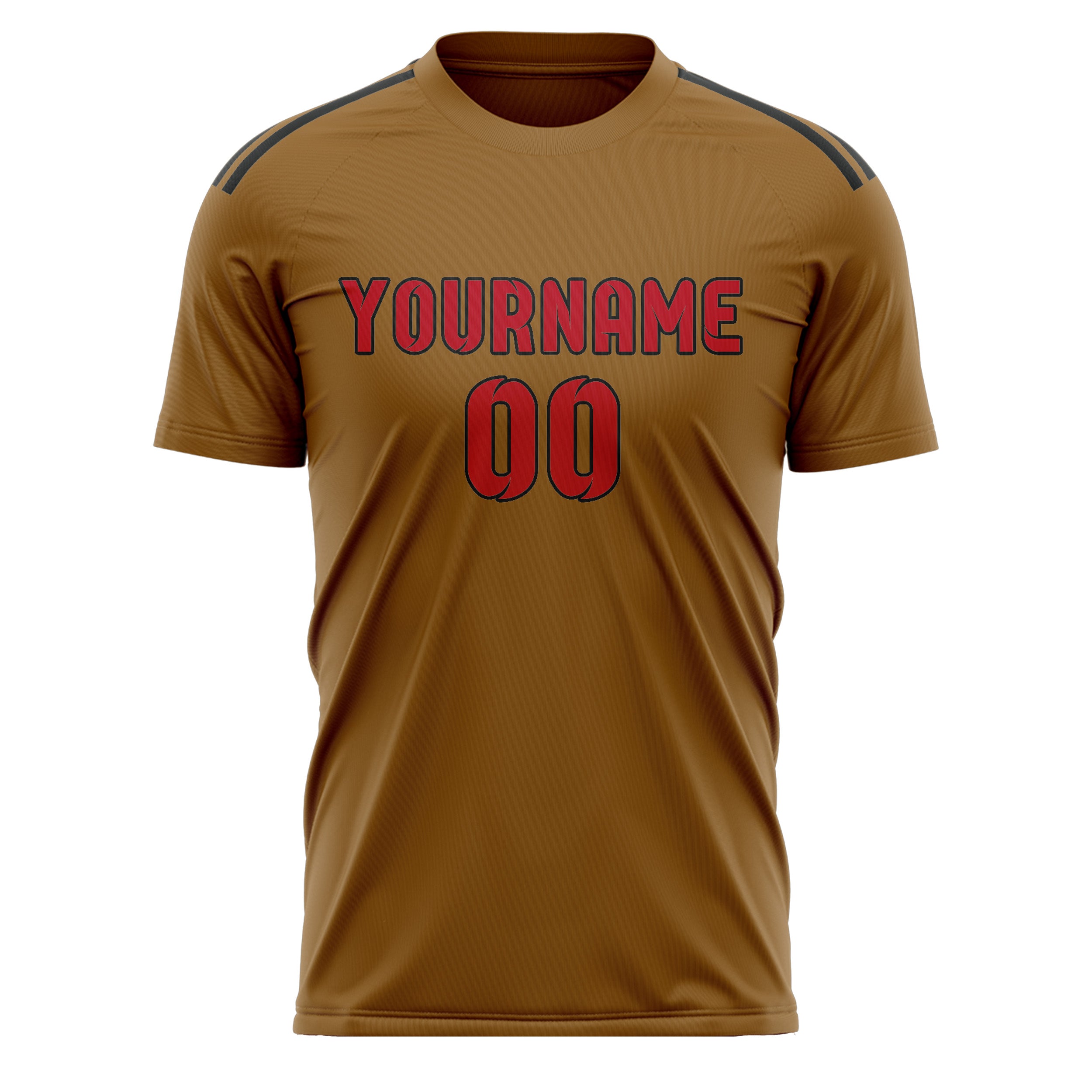Benutzerdefiniertes Professionelles Khaki Rot Fußballtrikot