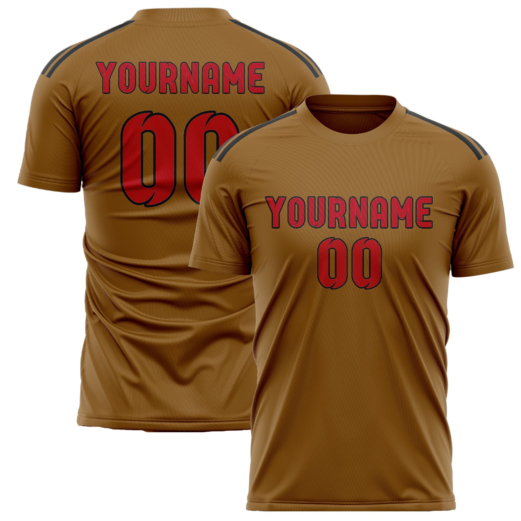 Benutzerdefiniertes Professionelles Khaki Rot Fußballtrikot