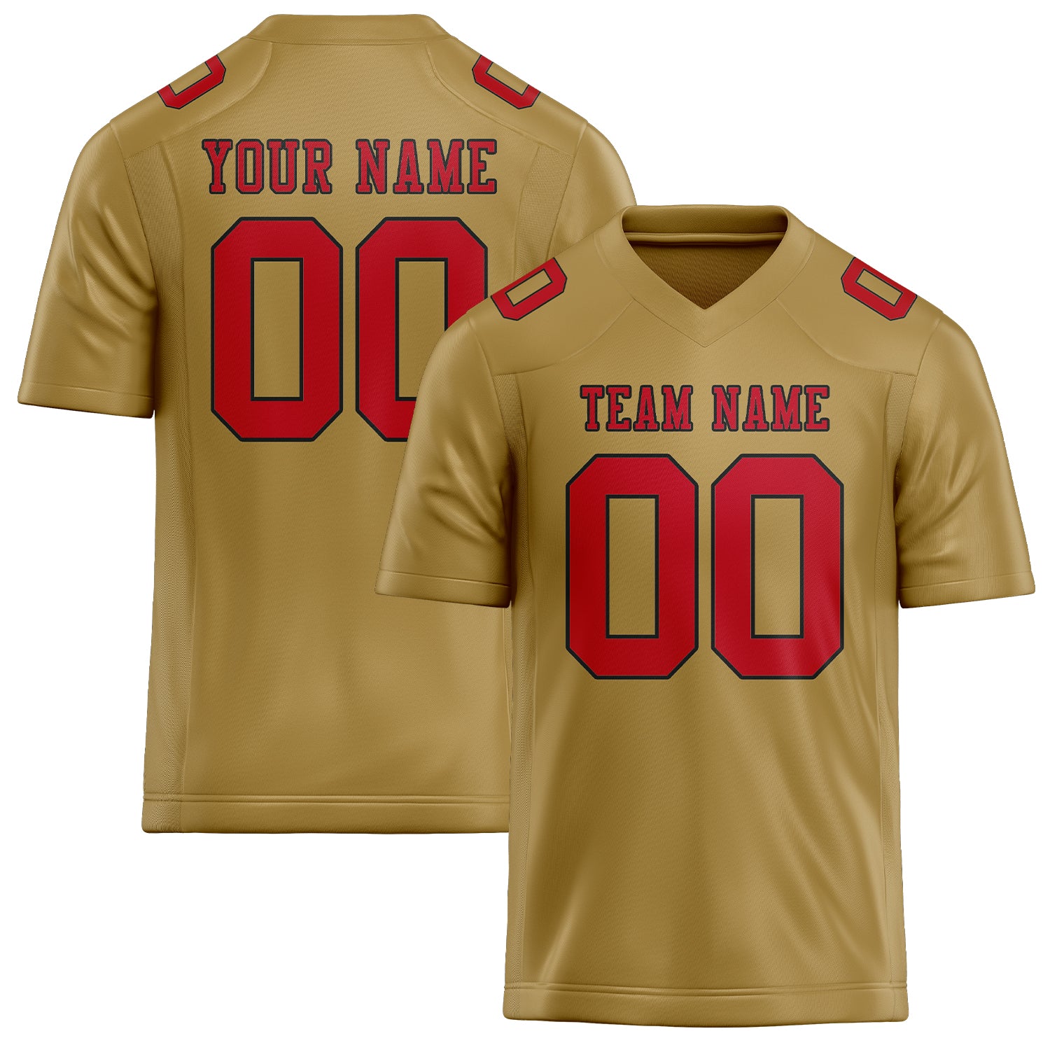 Maßgeschneidertes Professionelles Khaki Rot Rugbytrikot