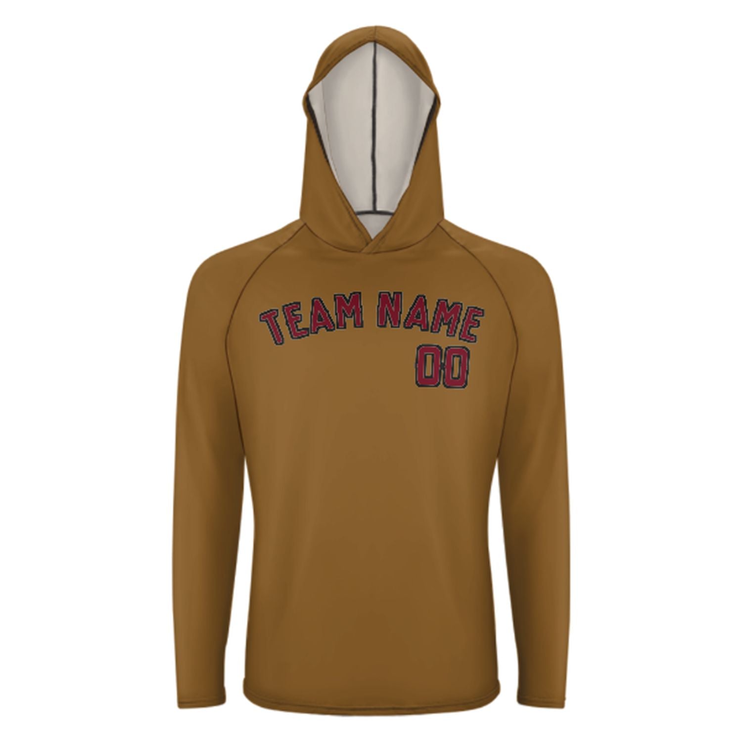 Maßgeschneidertes Khaki Karmesinrot UV-Hoodie
