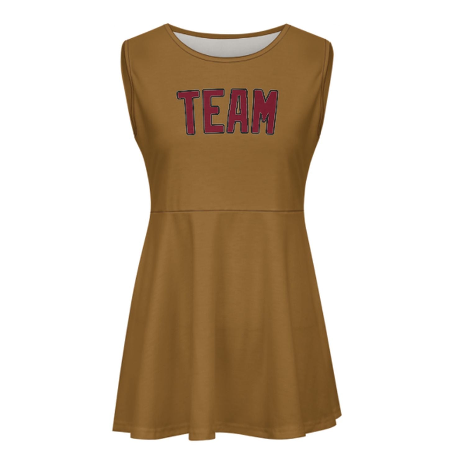 Maßgeschneidertes Khaki Karmesinrot Cheerleader-Kleid