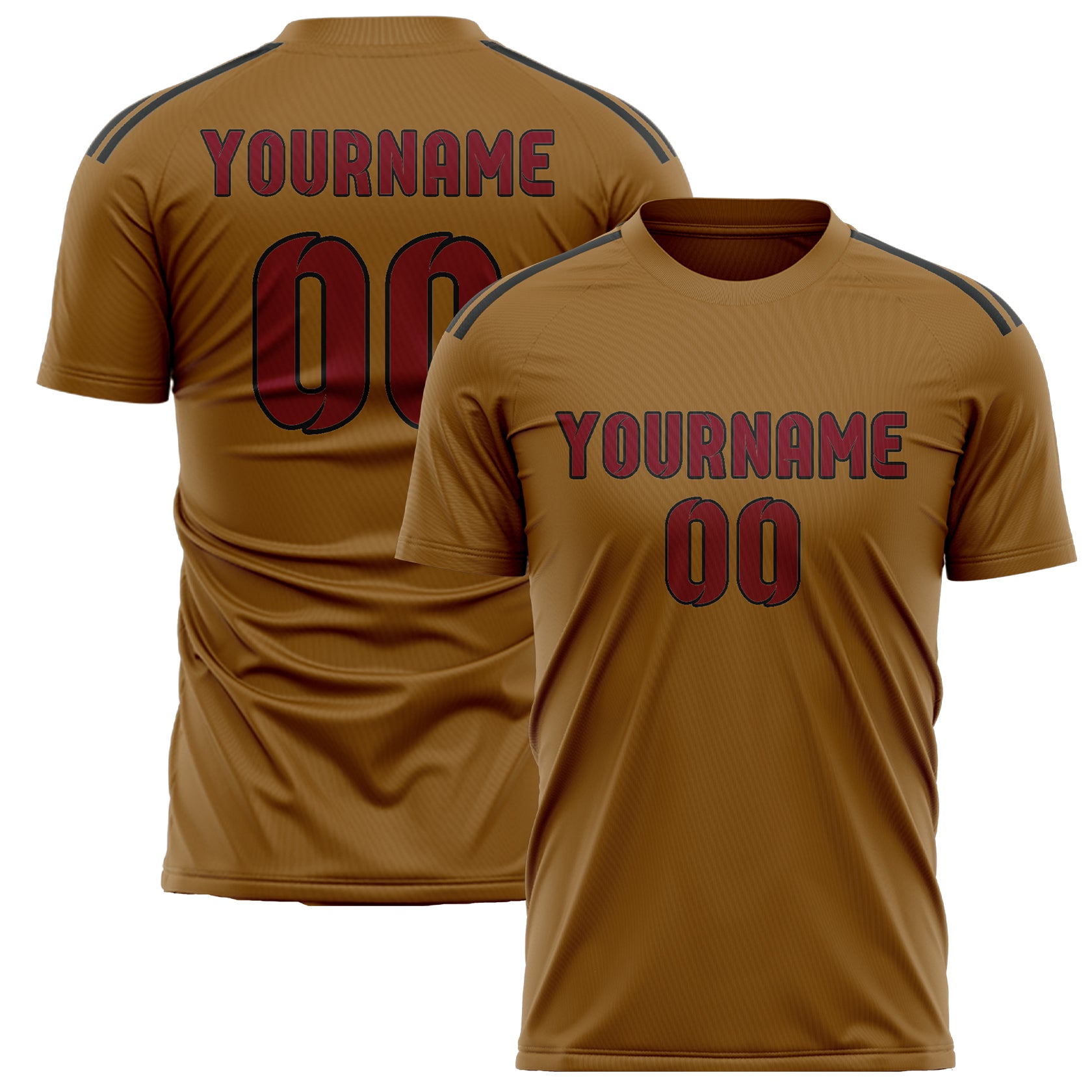 Benutzerdefiniertes Professionelles Khaki Karmesinrot Fußballtrikot