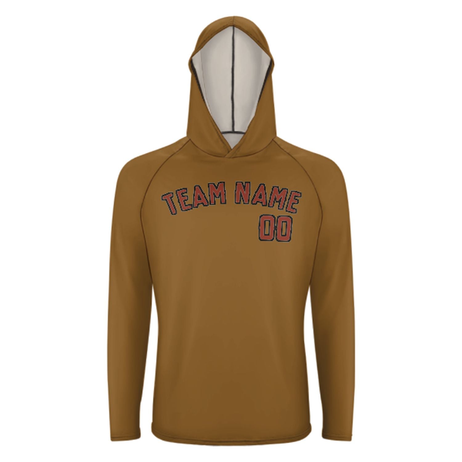 Maßgeschneidertes Khaki Korallenrot UV-Hoodie