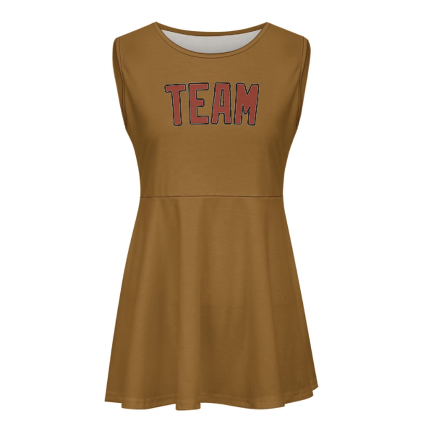 Maßgeschneidertes Khaki Korallenrot Cheerleader-Kleid
