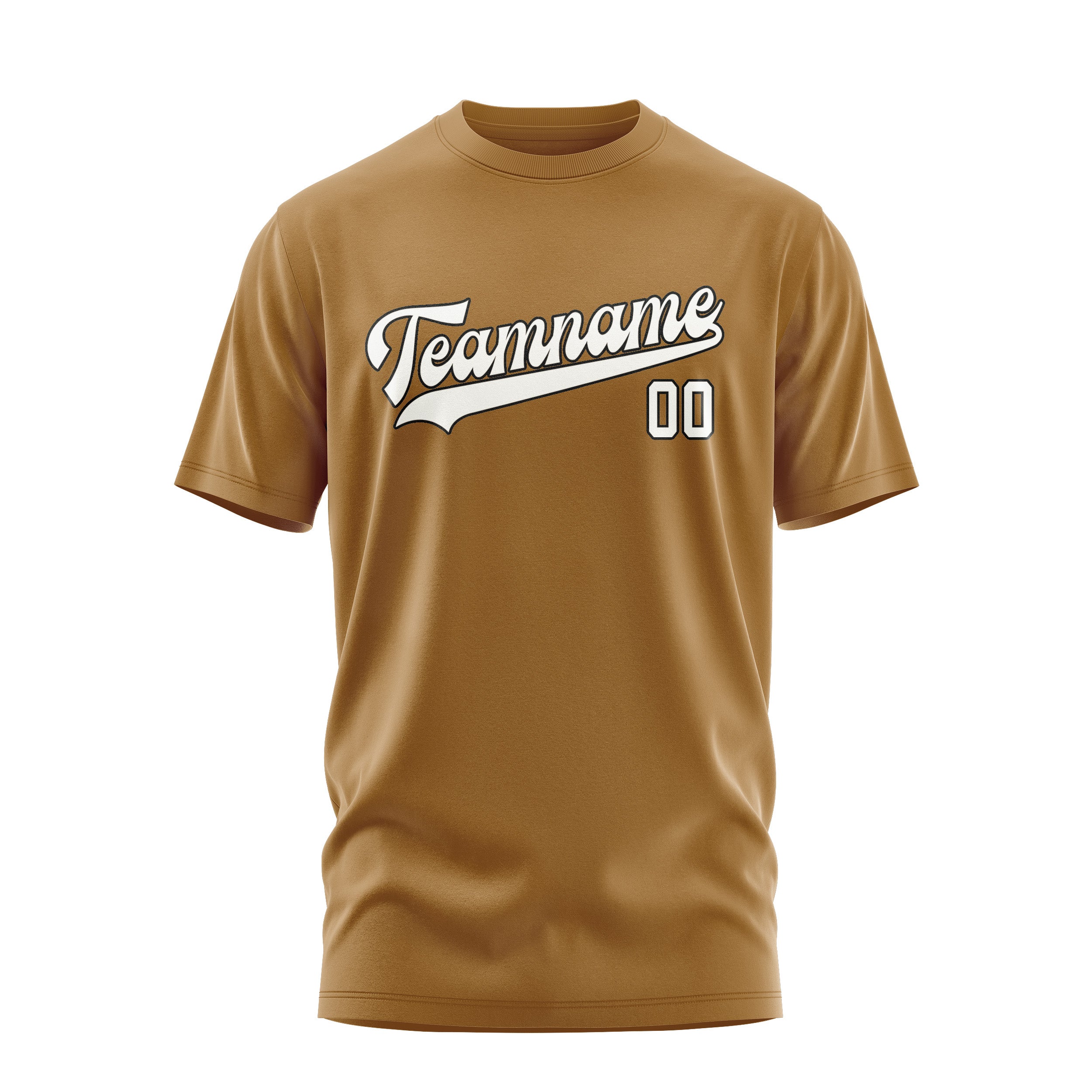 Maßgeschneidertes Khaki Weiß T-Shirt