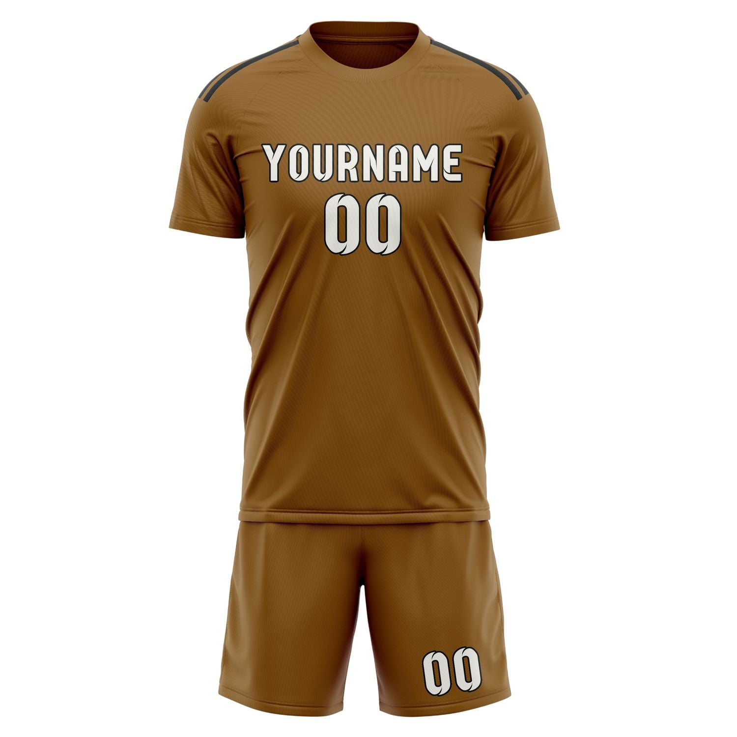 Maßgeschneidertes Professionelles Khaki Weiß Fußballtrikot-Set